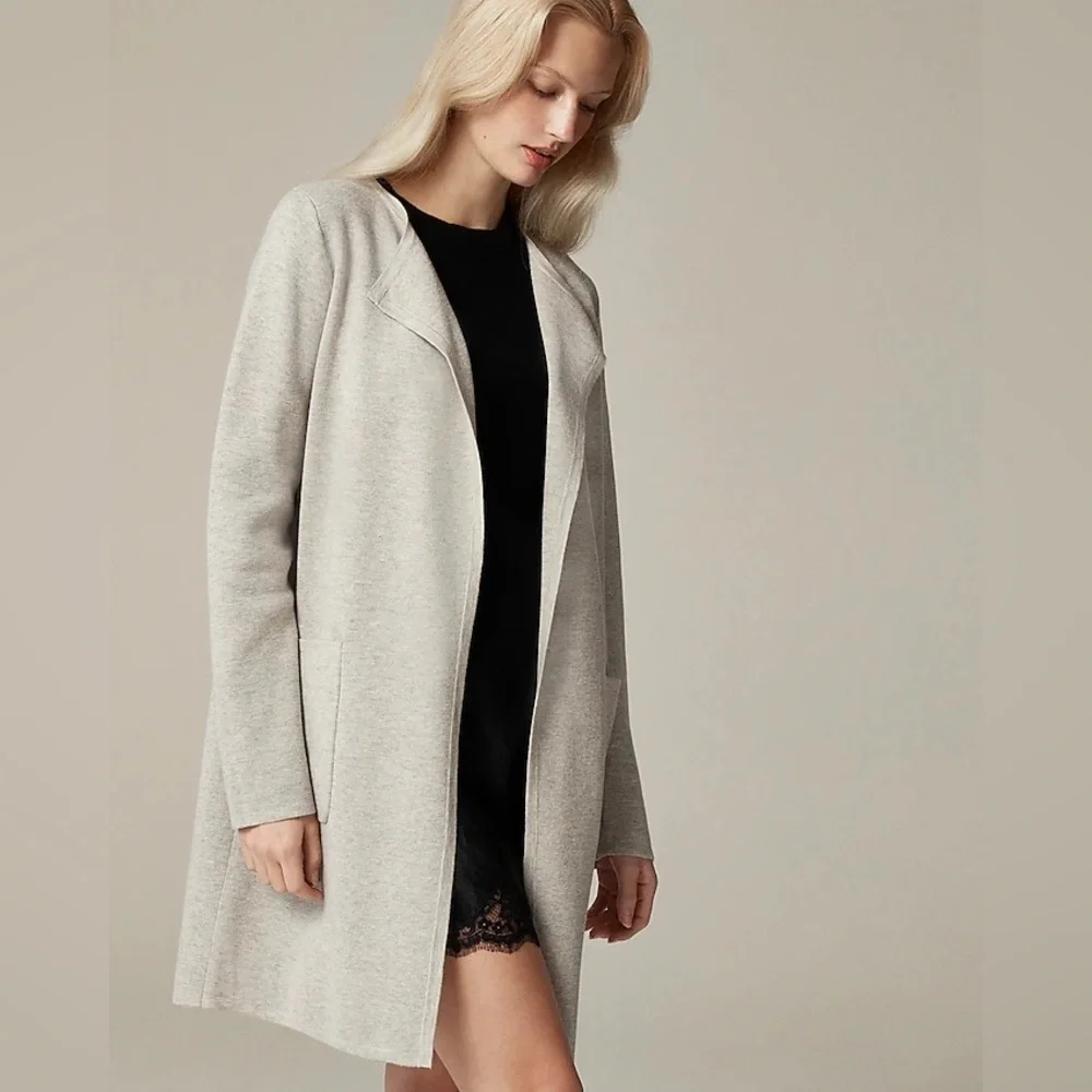 J. Crew Light Gray Open-Front Cardigan Sweater